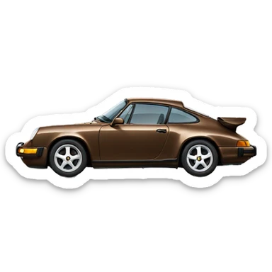 Brown car Porshe sticker