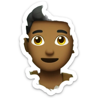 man sitting inside of a bush peeking out sticker