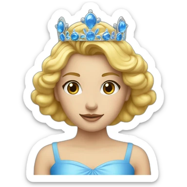 Une reine avec une couronne blonde au yeux bleu sticker