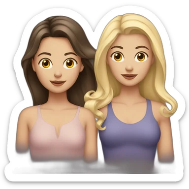 sisters one brunette and one blonde sticker