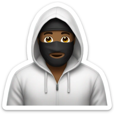 Un hombre con capucha negra y máscara negra  sticker