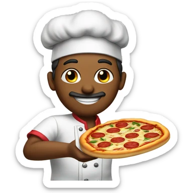 Pizza chef with Pizza sticker