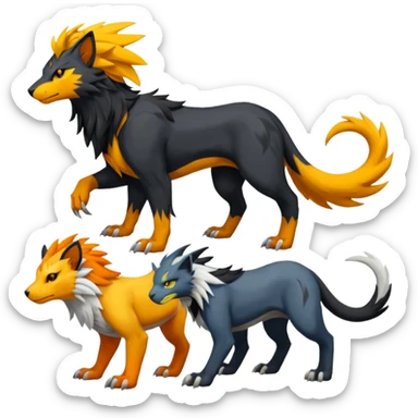 Houndoom-Tigress-Manectric-Luxray-Silvally-Gryphon-fusion (full body) sticker