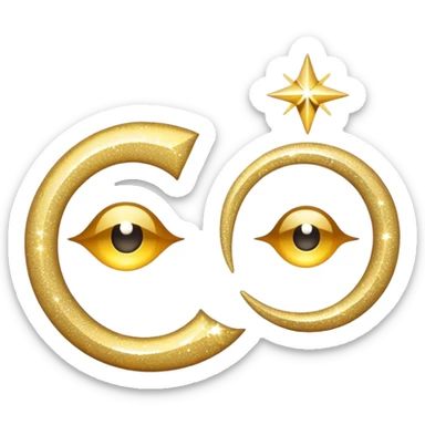 sparkling wink and blink symbols, no face sticker