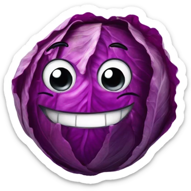 red cabbage smiling sticker