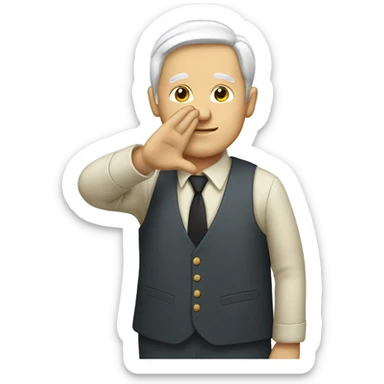 White man saluting sticker