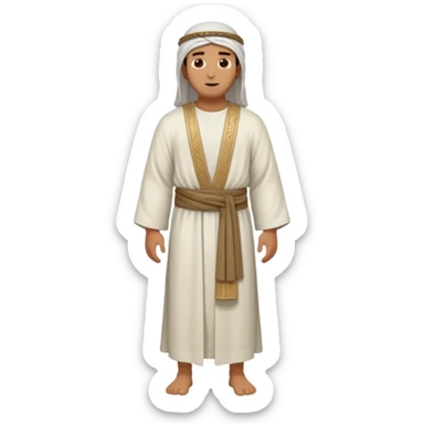 fullbody Jerusalem man in 1st-century Middle Eastern attire, robe, no head covering, no religious symbols sticker