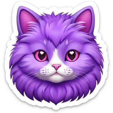 Purple cat heart sticker