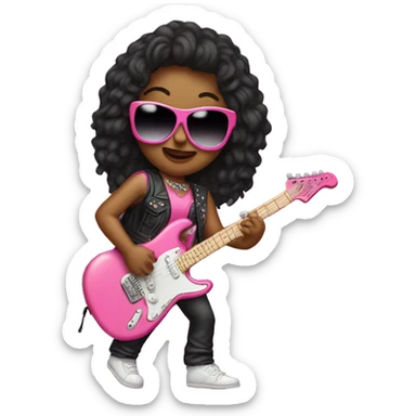 1980s Female Rockstar in pink sticker