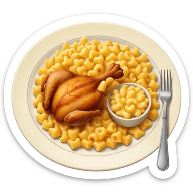 dinner plate chicken with mac and cheese on the side sticker