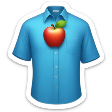 blue shirt with an apple on it just the shirt sticker