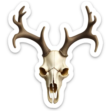 Deer skull with large antlers no mount sticker