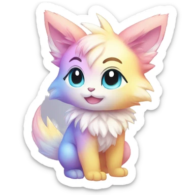 Anthro-Pastel-Gradient-Fur-Sona-Chibi-Shiny-Fakémon full body sticker