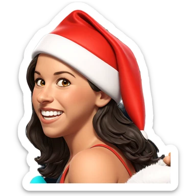 smiling boy in santa hat sticker