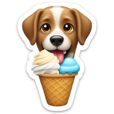 Dog, comiendo helado  sticker