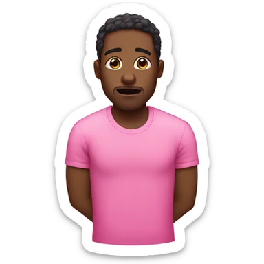 crying black man with a pink shirt sticker