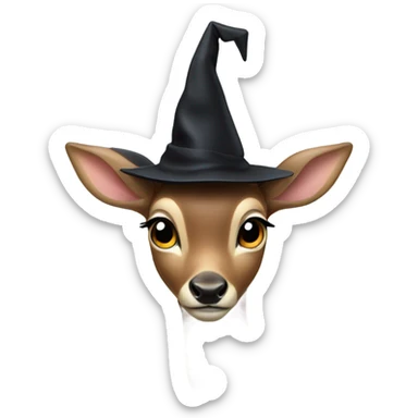 bambi with witch hat sticker