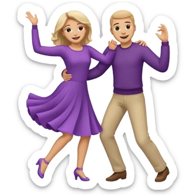 couple dancing full body sticker