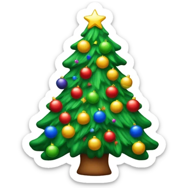 A tacky colorful Christmas tree  sticker