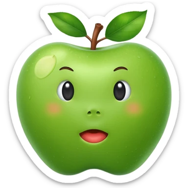 subtle, funny emoji hinting at a penis shape, using fruit or everyday items, apple emoji style sticker