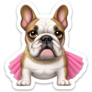 france bulldog with a tutu sticker