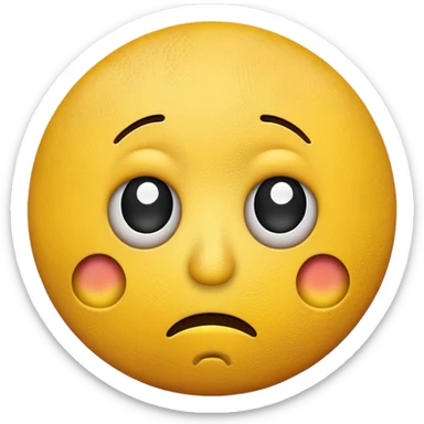 Funny Simple Round Yellow Worried Concerned Face Emoji Expression  sticker