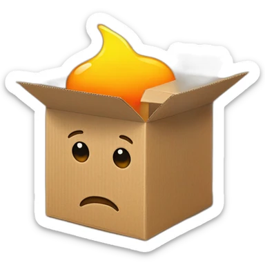 A cardboard box with hot face sticker