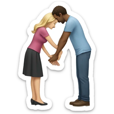 The man bows to the woman sticker