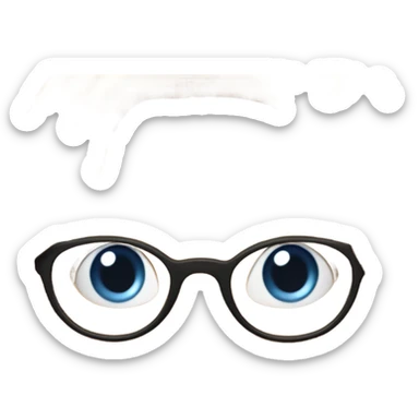 White girl with long caramel hair, blue eyes, freckles glasses sticker