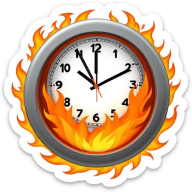clock fire gif sticker