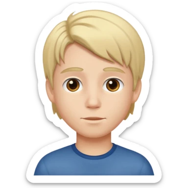 boy with middle part hair sticker