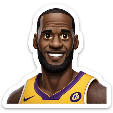 Lebron James in a laker jersey sticker