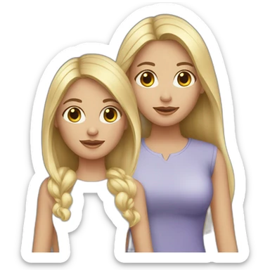 Sisters one brunette-another blonde sticker