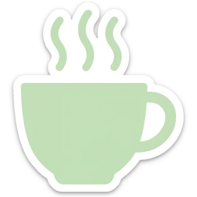 pale green steamed cup sticker