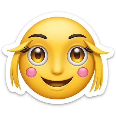 emoji with eyelashes sticker