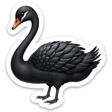 Shining black swan sticker