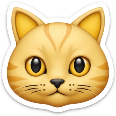 a bright yellow cat head with black eyes and not too chubby cheeks and looks exactly like the youtuber thinknoodles and a black nose and doesnt look realistic sticker
