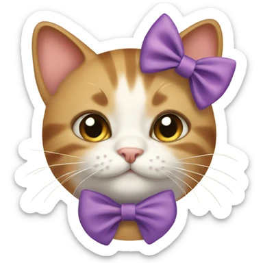 Cat with hairbow  sticker