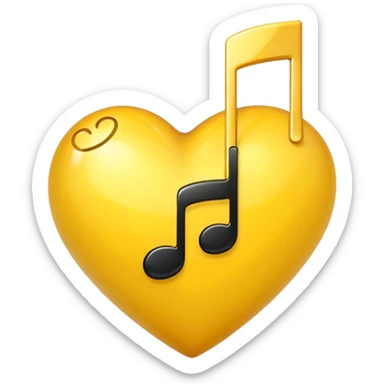 yellow heart with a music note sticker