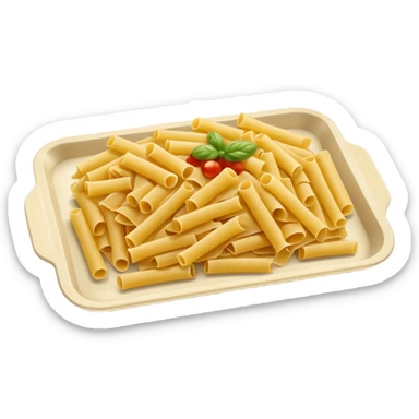 rectangle tray meal with  pasta sticker