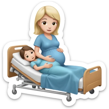 Pregnant woman giving birth sticker