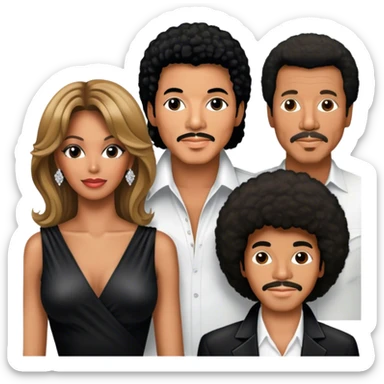 Michael Jackson, Beyoncé, Lionel Richie, Whitney Houston. Transparent background. sticker