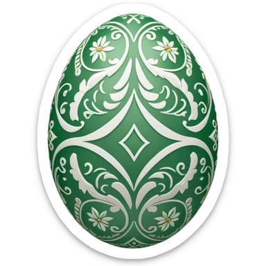 decor egg, symmetry, green and white sticker