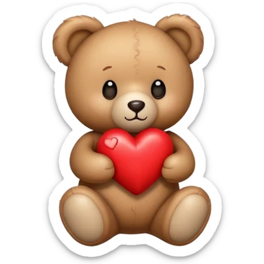 teddy bear with heart sticker