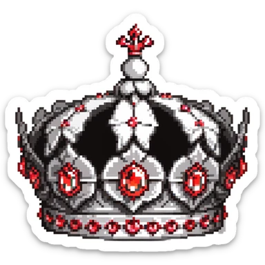 black crown with clusters of red jewels all around sticker