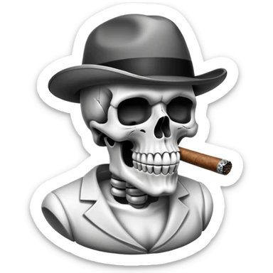 Skull smoking a cigar  sticker