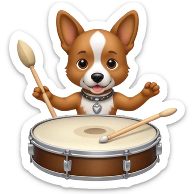 Dog Playoff the drums sticker
