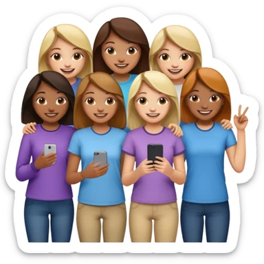 group of teenage girls sticker