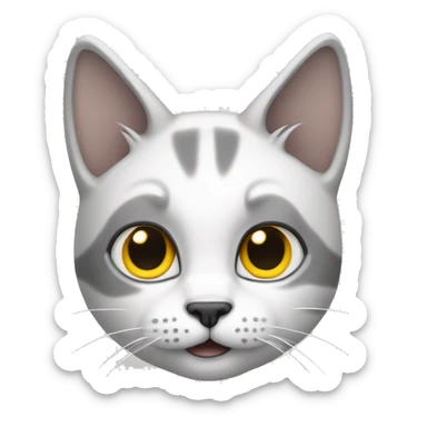Un gato blanco con manchas amarillas y gris  sticker
