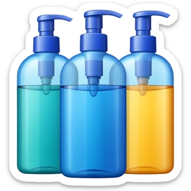 3 shampoo bottles  sticker